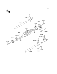 ER650 Валы и вилки переключения передач