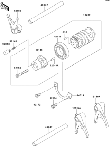 EJ800 Валы и вилки переключения передач