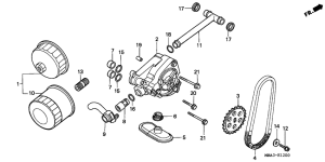 VT750C2 Oil filter / oil pump