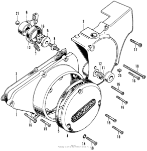 CL350 Left crankcase cover + rearcover