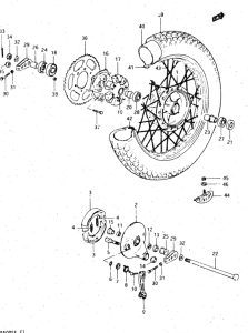 DR500 Rear wheel complete assy