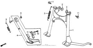 CX650 Main stand + side stand