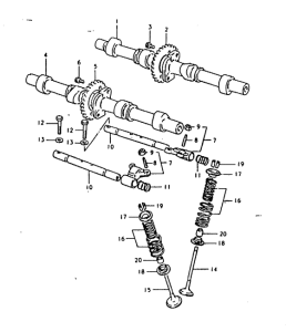 GSX1100 Распределительный вал-клапаны