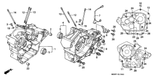 VT600C Картер двигателя