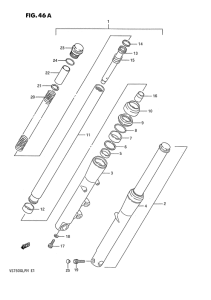 VS750 Вилка передней оси