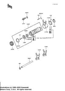 KZ1100 Gear change drum & forks
