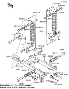 KE100 Swing arm / shock absorbers