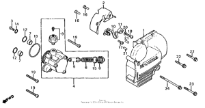 CB650 Left crankcase cover + oil pump