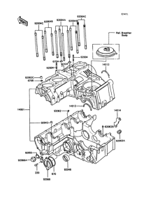 ZX400 Картер двигателя