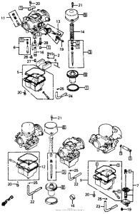 CB750 Carburetor comp parts
