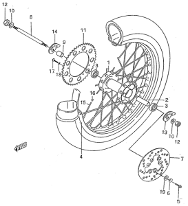 SMX50 Rear wheel complete assy