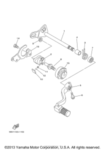 YZ125N1 Вал переключения