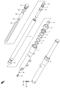 VS800 Передняя вилка