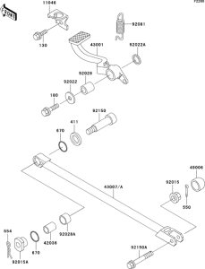 ZX1100 Педаль тормоза
