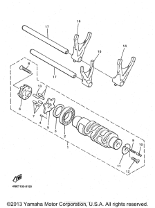 XVZ13AK Shift cam  shift fork