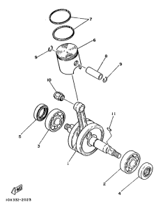 DT80LC Коленчатый вал и поршни