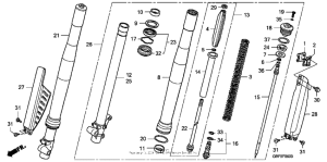 CR85R Передняя вилка