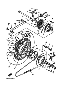 XV250 Rear wheel complete assy