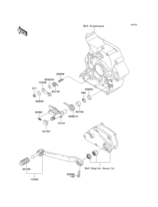 KLX250 Механизм переключения передач