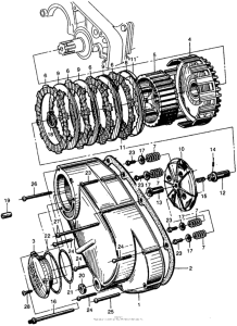 CA77 Clutch + left crankcase cover