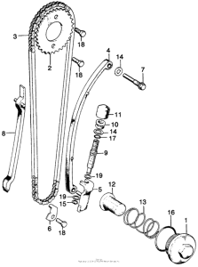 CL125 Cam chain tensioner + oil filter screen