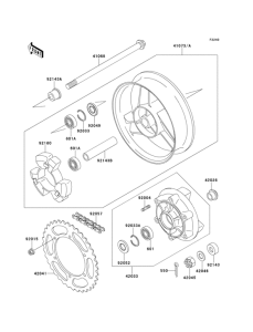ZX500 Задняя ступица колеса