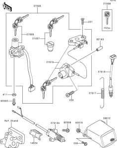 ZX400 Замок зажигания