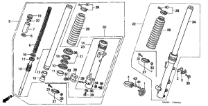XL600V Вилка передней оси