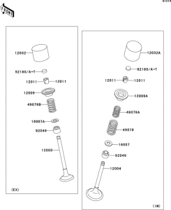 ZX636 Клапана