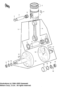 KE175 Crankshaft / piston
