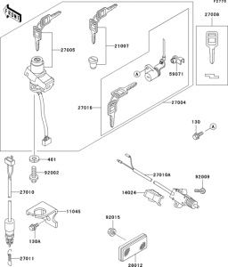 EX250 Замок зажигания