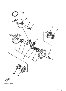 YZ85 Коленчатый вал и Поршень