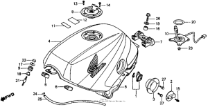 VFR750F Топливный бак