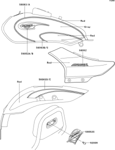 BN125 Decals(red / gray)(a6)