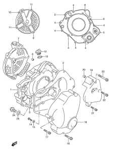 RGV250 Crankcase cover ass`y  (v