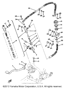RD400F Brake pedal - rear master cylinder