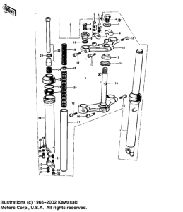 KX125 Вилка передней оси