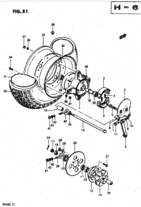 RV50 Rear wheel complete assy
