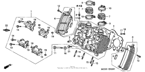 VF750C Передняя головка цилиндров