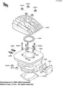 KX125 Cylinder head / cylinder / reed valve