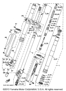 YZ125F1 Передняя вилка
