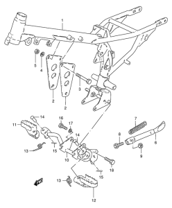 JR50 Frame - footrest