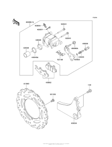 KL650 Задний тормоз