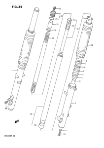 DR650 Вилка передней оси