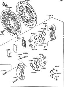 ZX750 Передний тормоз