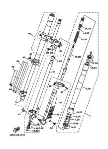 YZ80 YZ80N Вилка передней оси