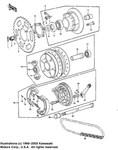 KZ900 Rear hub / brake / chain