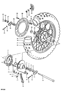 RM100 Rear wheel complete assy