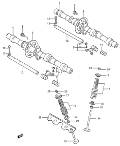 GSX600 Распределительный вал-клапаны