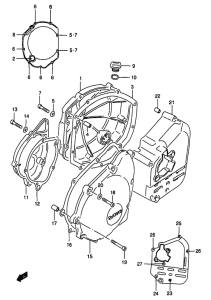 GSF1200S (ABS) Crankcase cover ass`y  (v